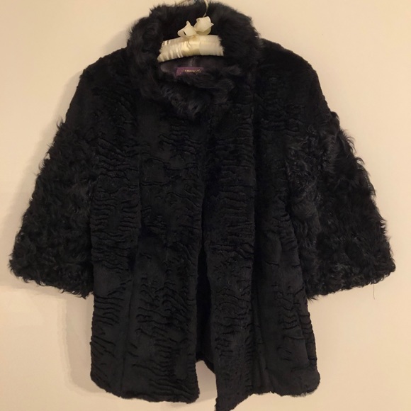 Glamourpuss NYC Karakul Fur 3/4 Sleeve Coat - Picture 1 of 6